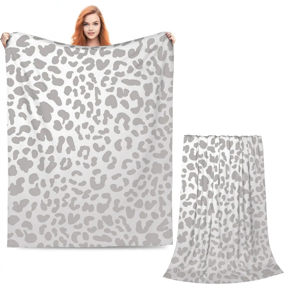 Light Leopard Pattern Blankets Soft Warm Flannel Throw Blanket Bedding for Bed Living room Picnic Travel Home Sofa