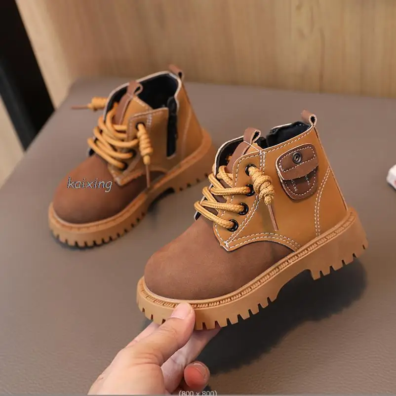 Skórzane buty dziecięce buty dla chłopców wiosna jesień buty dziecięce moda maluch ciepłe buty zimowe buty dziewczęce do szkoły