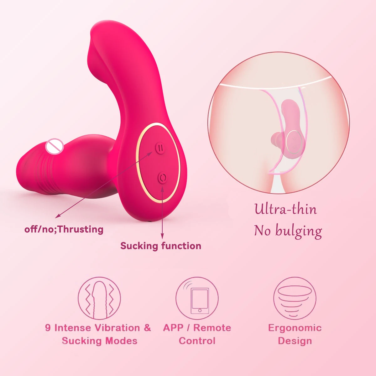 App التحكم عن بعد 9 تهتز مصاصة Thrusting دسار ، G بقعة هزاز الحلمة هزاز ، لعبة الجنس الكبار للمرأة الإناث الأزواج