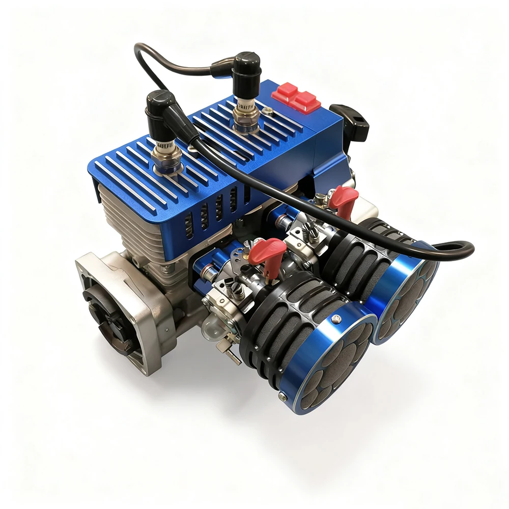 

Remote Control Fuel Car Model Parallel Bar Engine Pull Start 52CC Large Displacement Two Stroke Engine Model Toy