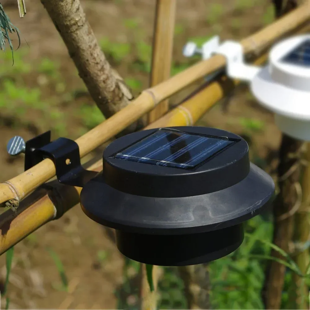 

3LED Outdoor Solar Power Clip Lamp White Clamp Light Garden Yard Roof Wall Public Light Lamp Portable Lantern