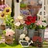 DIY 나무 선샤인 온실 오두막 피규어 미니어처 키트, 조립 주택, 카사 친구 생일 선물, 집 장식 공예 5
