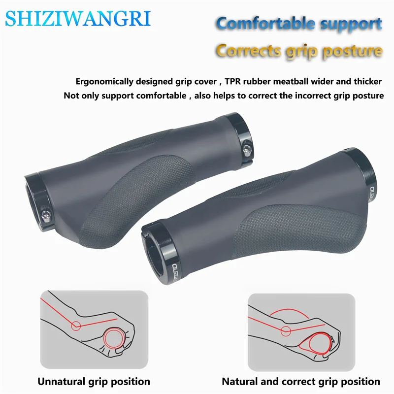 Bicycle Handlebar Grips Bike Ergonomic Handle End Grips Comfort Handle Bar Lock for Mountain Bike BMX MTB Cycling TPR Rubber