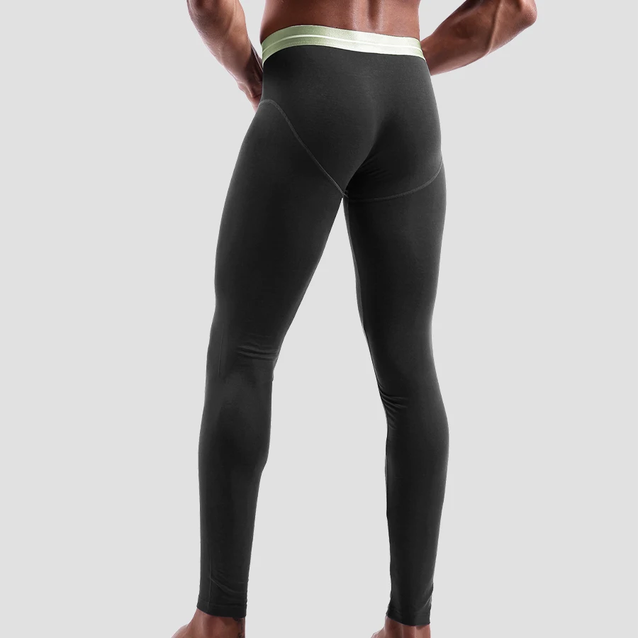 Men's Thermal Pants, Single Piece Thin Tight Undertrousers, Slim Fit Base Layer for Young Men, Autumn Winter Cotton Long Johns