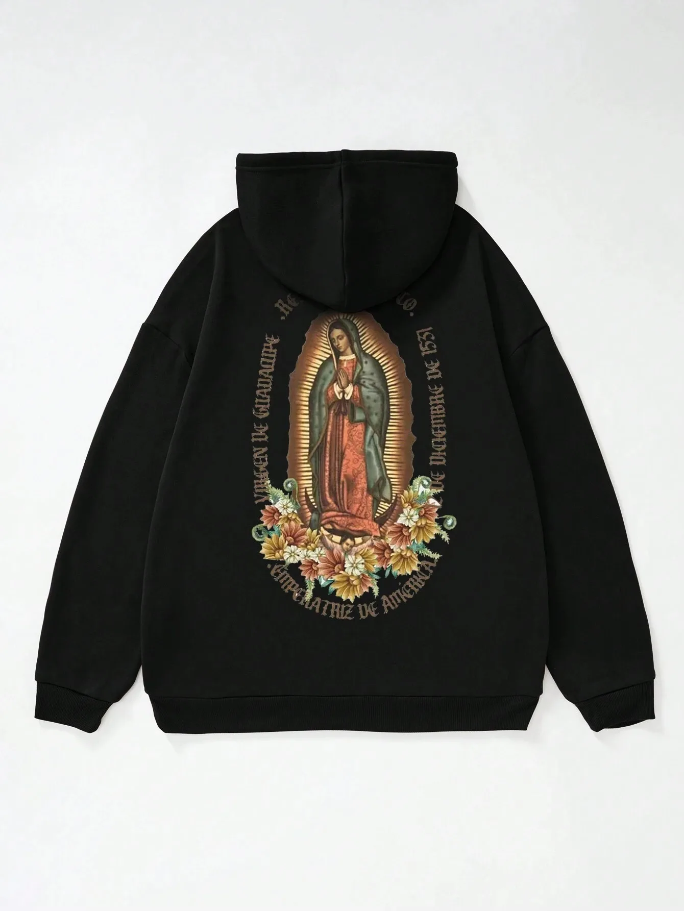 Autumn and Winter Black Hoodie Print Hooded Couple Hoodie Cotton Oversized Unisex Pullovers Casual Outdoor Sweatshirts
