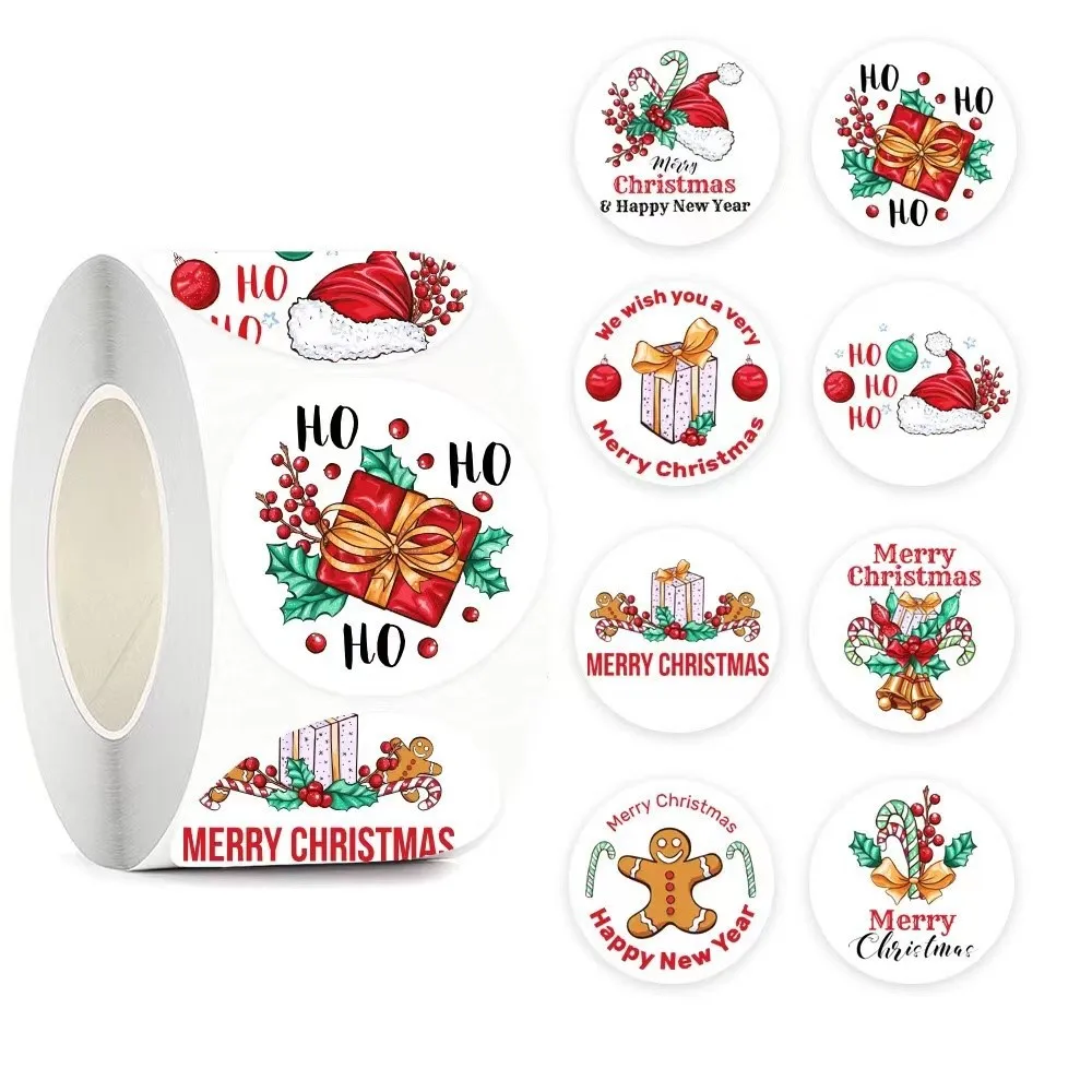 

100-500pcs 2.5cm Merry Christmas Stickers Festival Decoration Gift Series Adhesive Labels