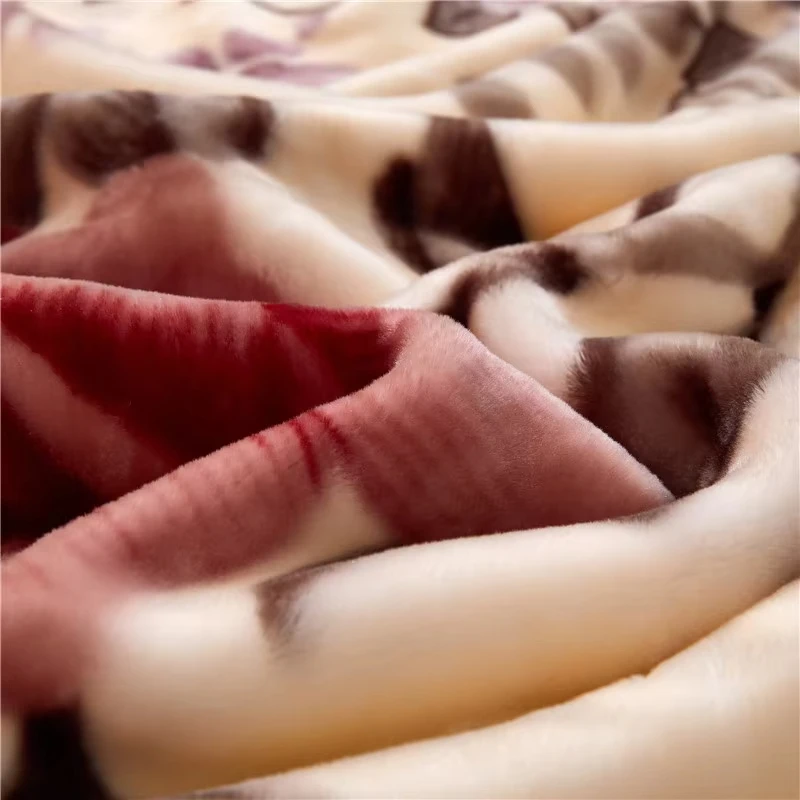 Winter Quilt Thick Warm Fluffy Blankets Super Soft Raschel Stitch Double Layer Winter Mink Throw Fat Quilts Double Size Blanket