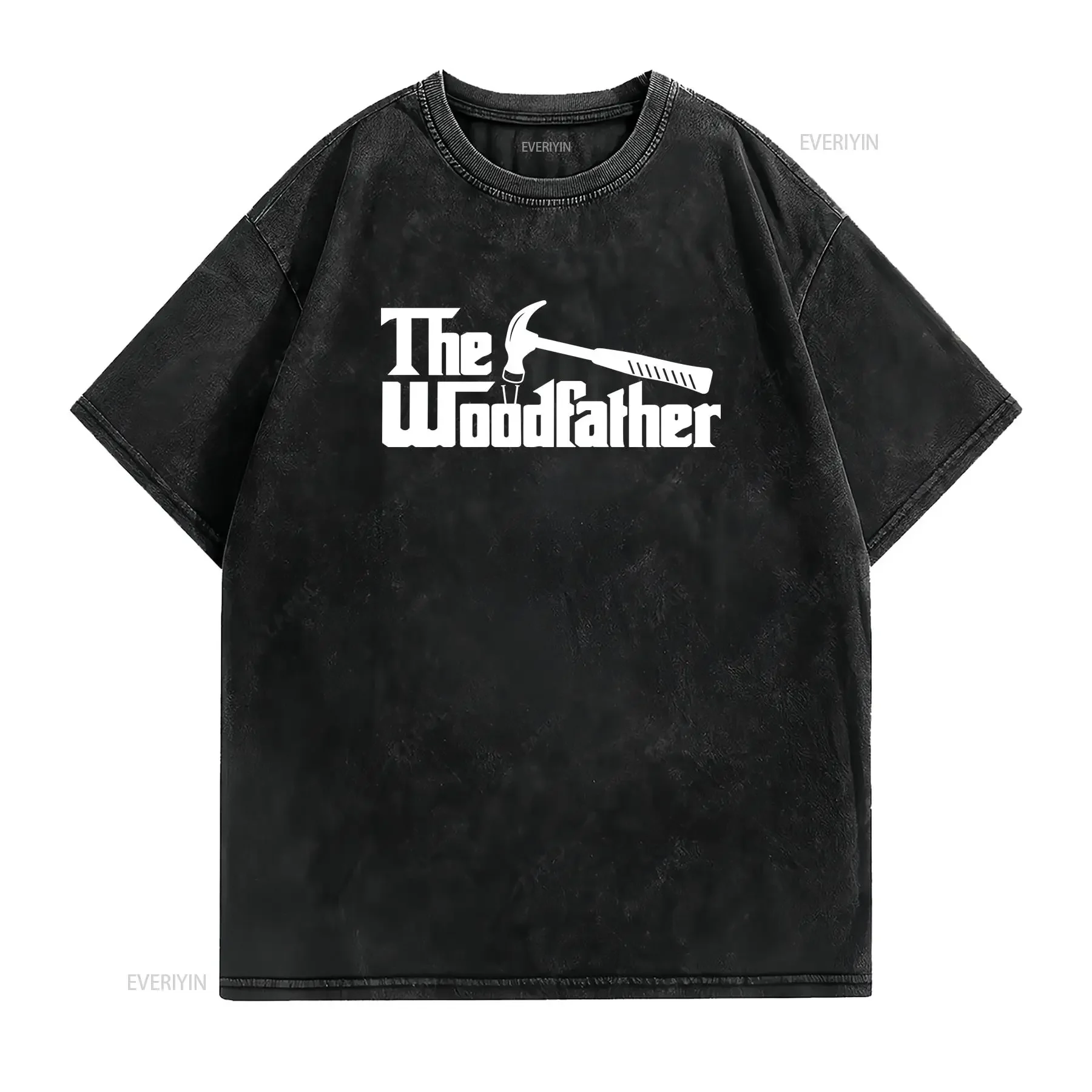 The WoodFather Funny Carpenter Woodworker T Shirt Craftsman Worker Construction Cabinet maker vintage Washed Versatile Slightly