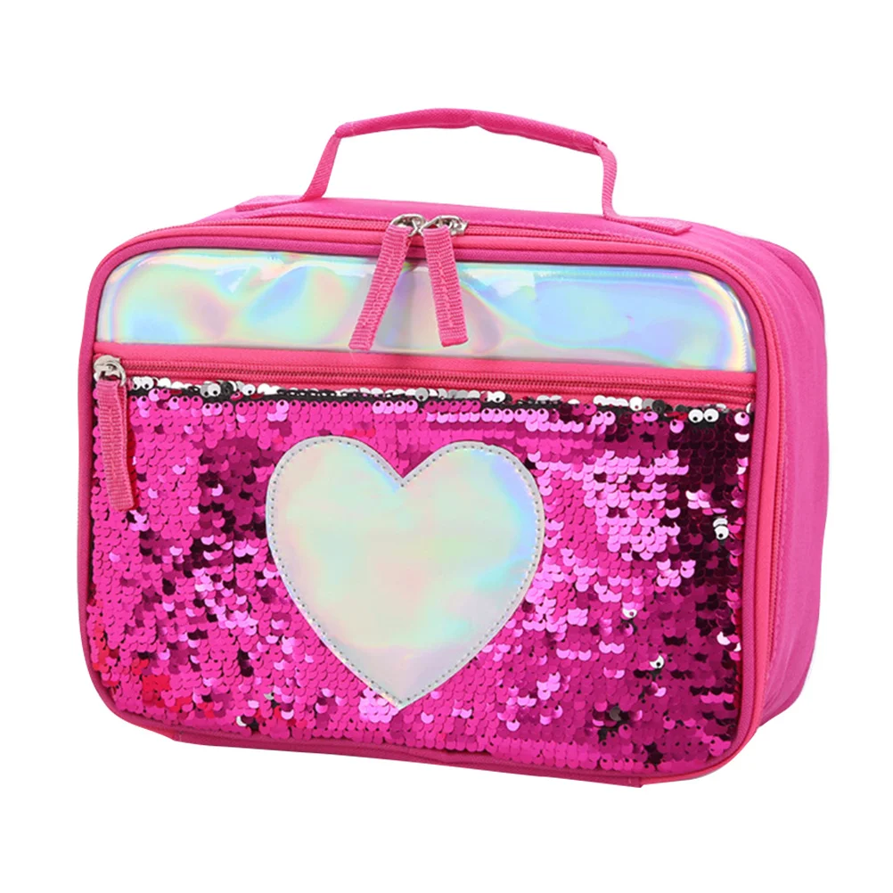 معزول حقيبة الغداء الأحمر المحمولة الحرارية الغذاء الناقل للعمل نزهة الشاطئ في الهواء الطلق وجبة تخزين قابلة لإعادة الاستخدام حقيبة للحفاظ على البرودة الألومنيوم #2