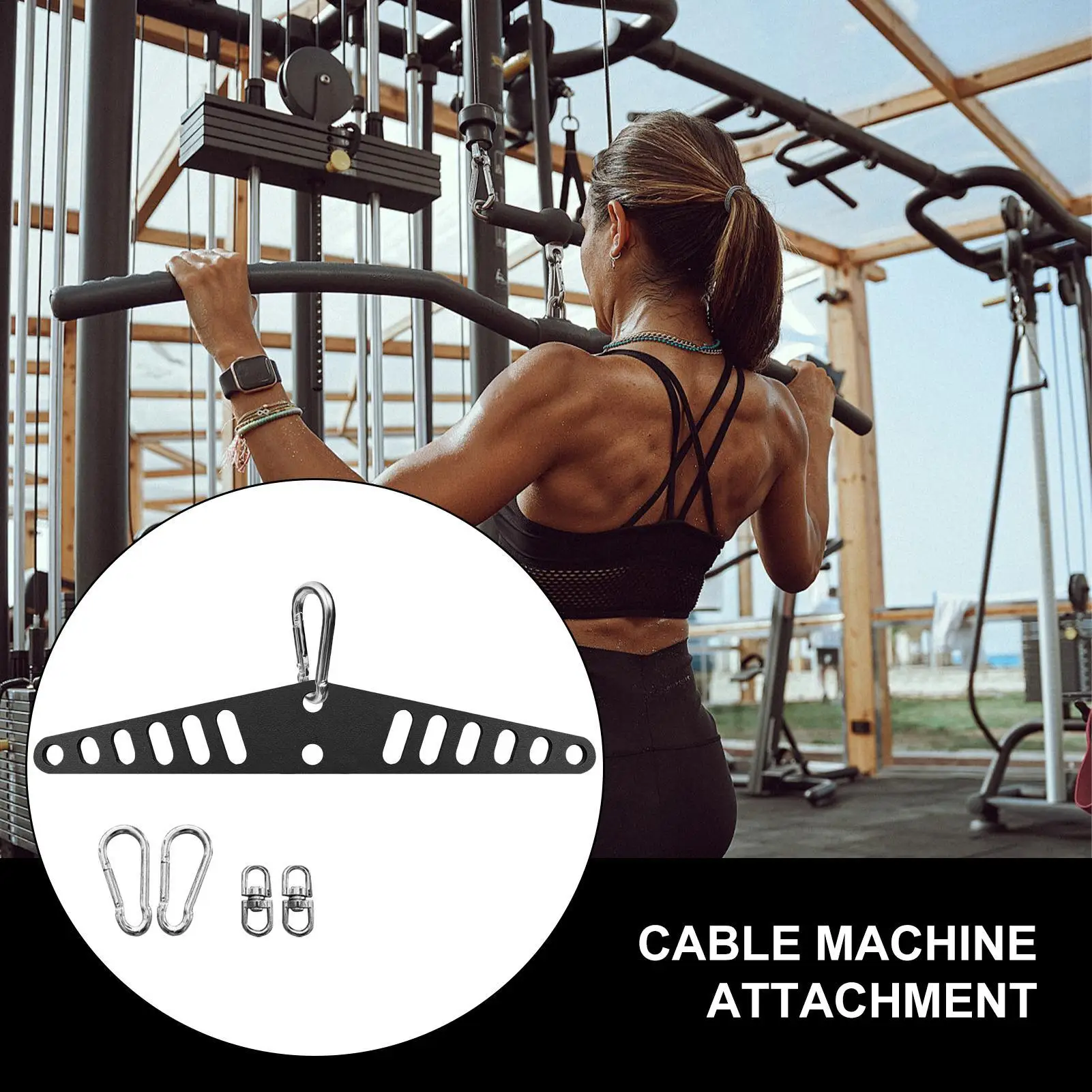 Cable Machine Attachment Pulley System Adaptor Plate Space Saving Multi-hole Pulldown Machine Connector For Home Gym Training