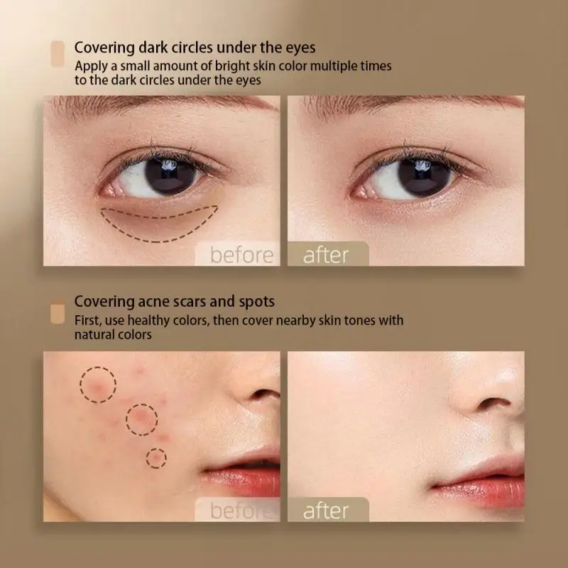 3-color Concealer Palette Moisturizing Cover Dark Circles And Acne Marks Natural Makeup Contouring Cream Shadow Cosmetics