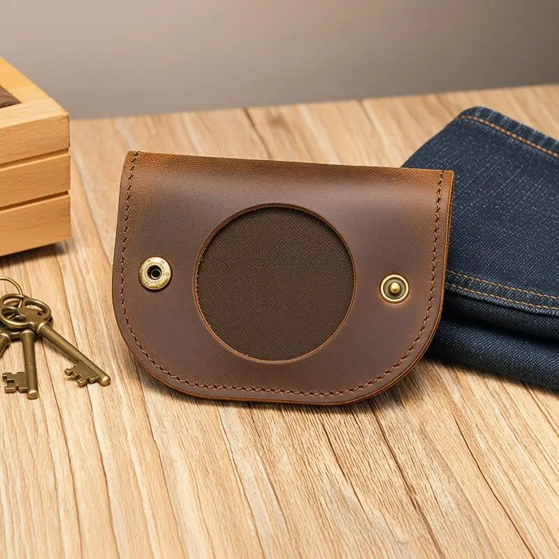 Women's Leather Coin Wallet Children Mini Purses Money Clip Clutch Bags Men Gift Pouch New Manual Craft