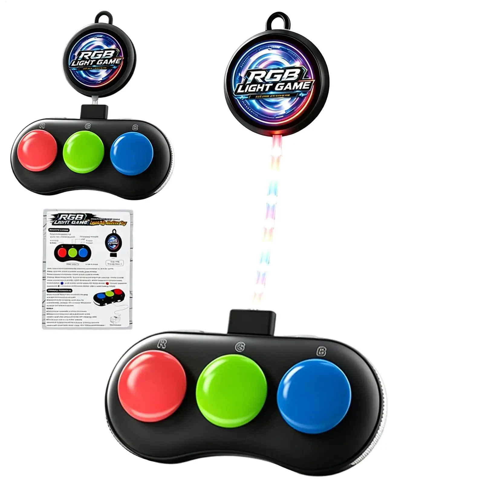 リズムゲーム機、rgbライト搭載、リズムに合わせて素早くボタンを押すチャレンジゲーム。男の子、女の子、ティーンエイジャー、親、家族向け。
