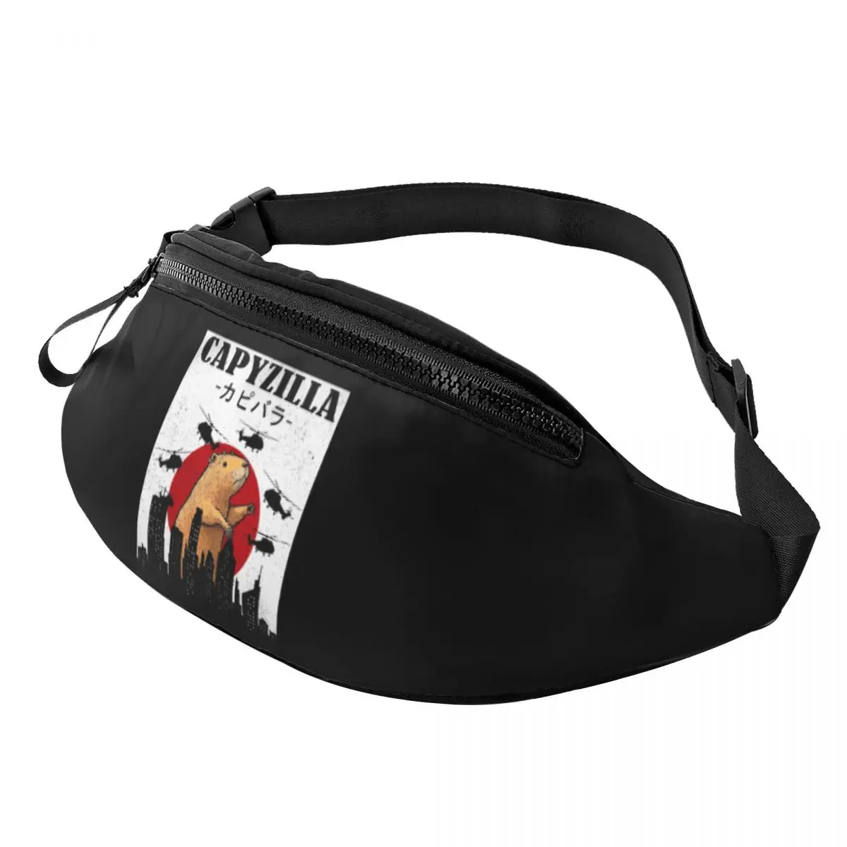 Custom Funny Capybara Rodent Capyzilla Fanny Pack for Women Men Cool Crossbody Waist Bag Cycling Camping Phone Money Pouch