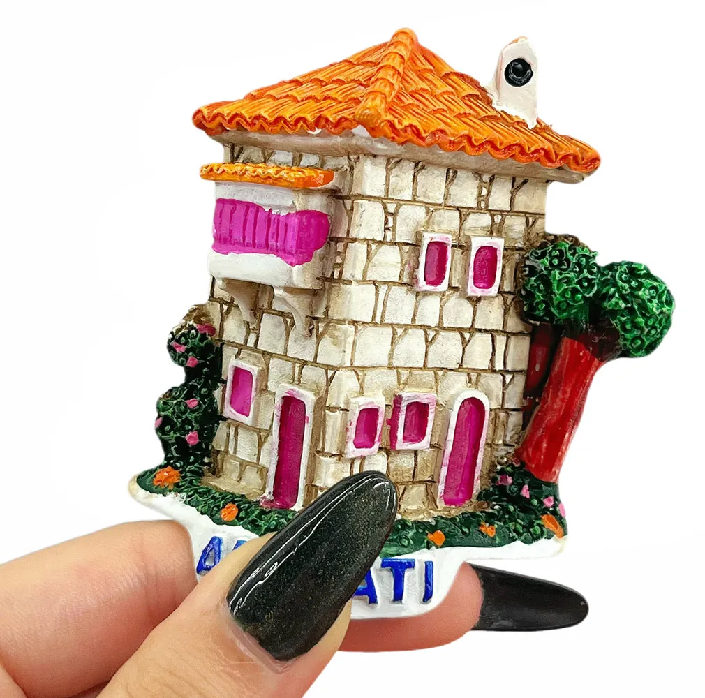 Turkey magnet, Alaçatı stone house souvenir, 3D Aegean decor, resin fridge ornament, Çeşme gift, magnetic decor