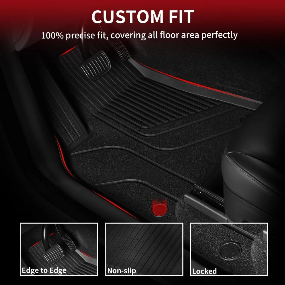 سجادات أرضية سميكة للغاية من LASFIT وسجادة صندوق السيارة لطراز Tesla S & Model S Plaid 2025 2024 2023 2022 2021، مقاس مخصص TPE