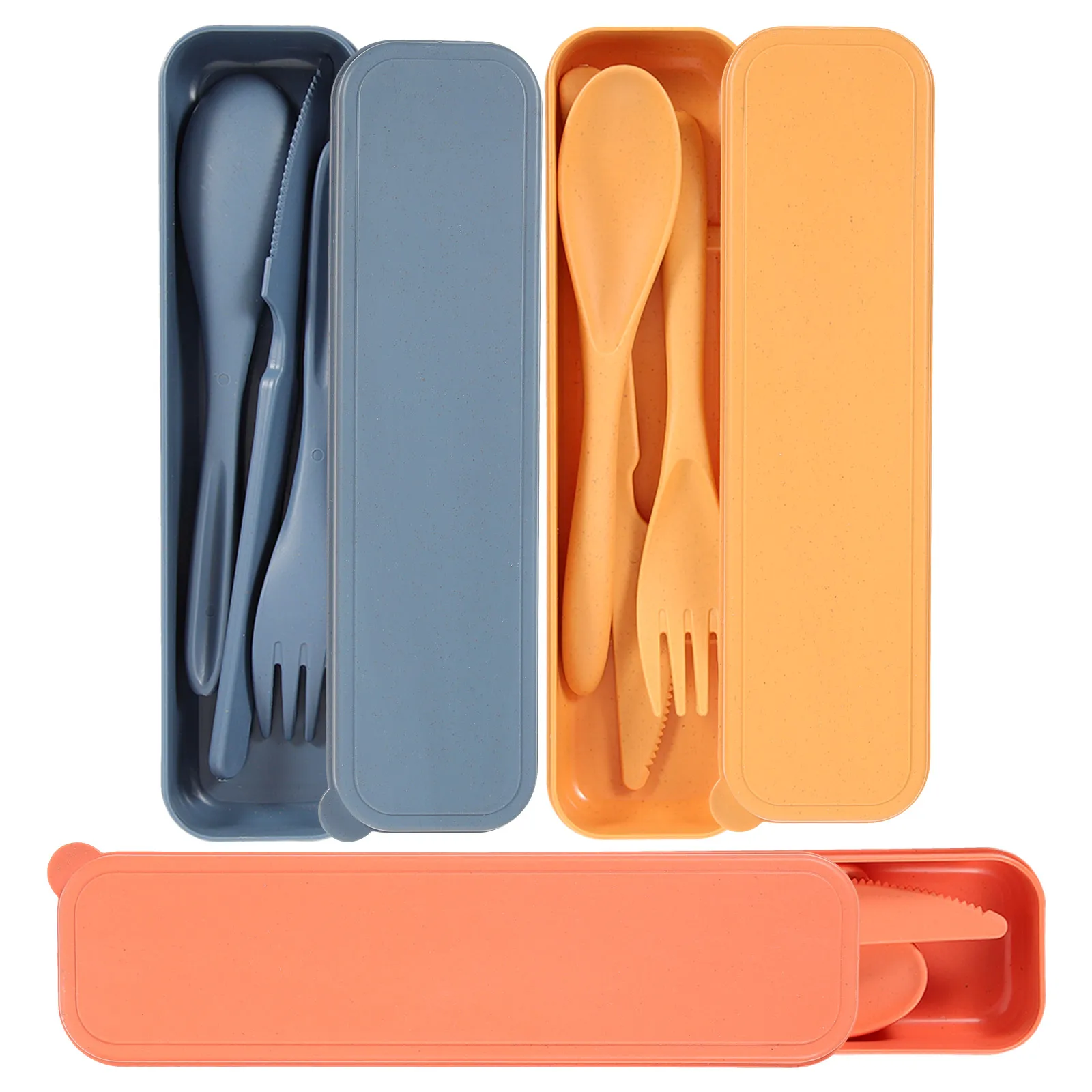 

Cutlery Set Reusable Travel Utensils Portable Lunch Boxes Case Fork Spoon Safe Durable Outdoor Dining
