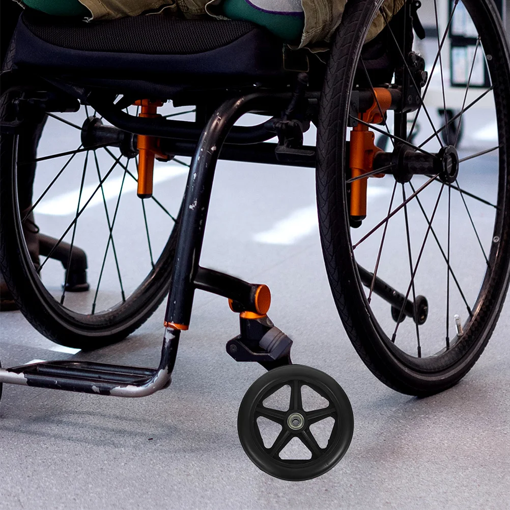 2 Sets Wheelchair Wheel Small Front Wheel with Axle Universal Wheel Replacements for Wheelchairs