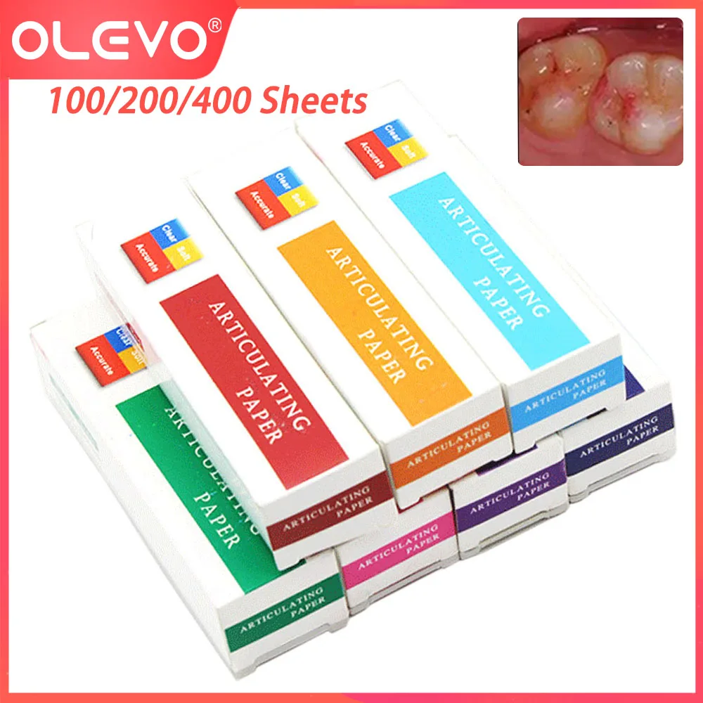 

OLEVO Dental Articular Paper Whitening Strips Disposable Double Sided Articulating Papers Soft Red/Blue Dentistry Materials