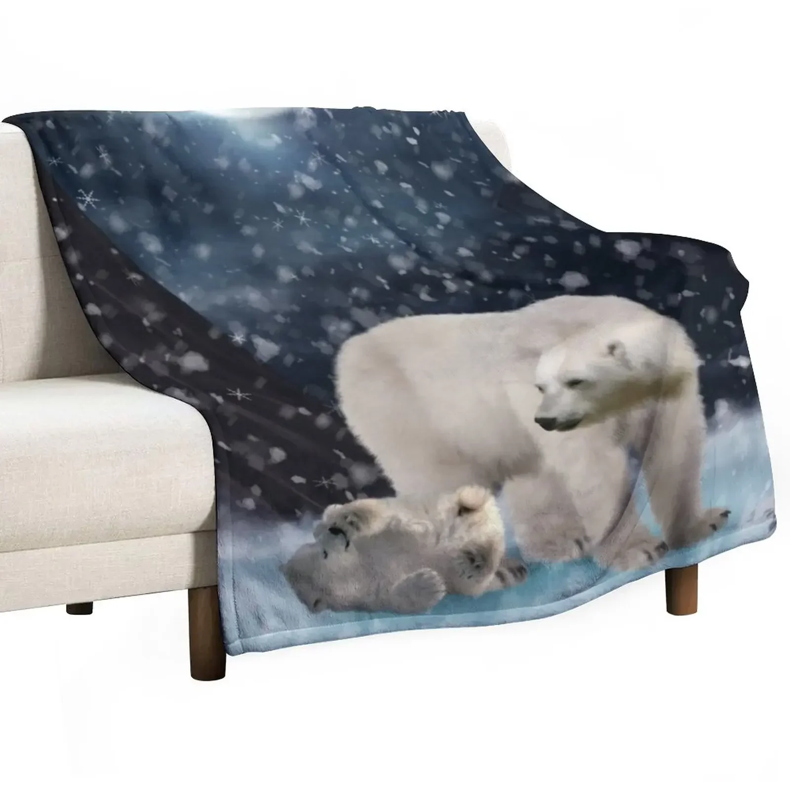 

Polar bear Throw Blanket anime Fluffy Shaggy Giant Sofa Blankets