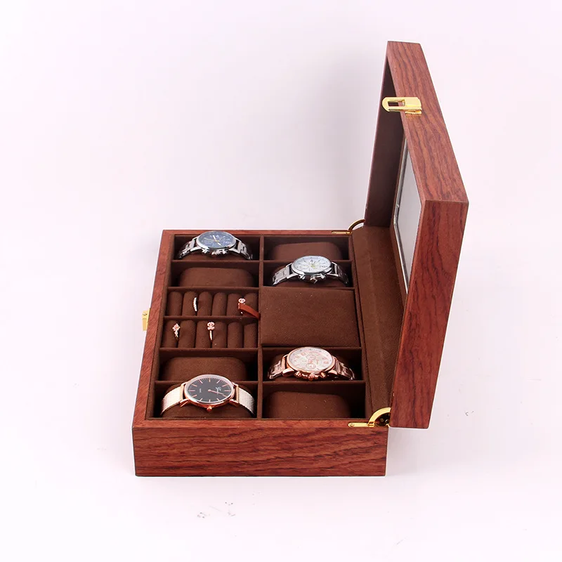 8 Slot Wood Watch Jewelry Box Organizer for Men and Women Retro Watch Display Storage Box Gift for Men & Women