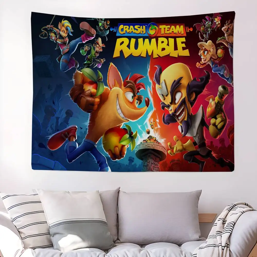 

C-Crash Bandicoot 4, красочный гобелен, настенный гобелен, дешевый настенный гобелен в стиле хиппи, богемный настенный гобелен, настенный гобелен с мандалой