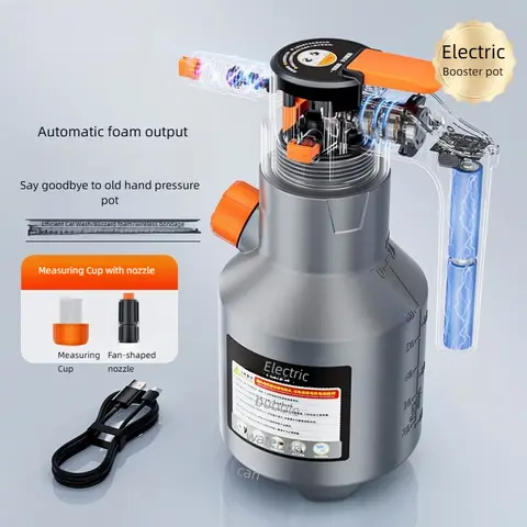 Electric Foam Sprayer Electric Car Wash Foam Sprayer Household Car Wash Liquid Foam Making Magic Tool High Pressure Pa Spray Bottle Complete Set Of To