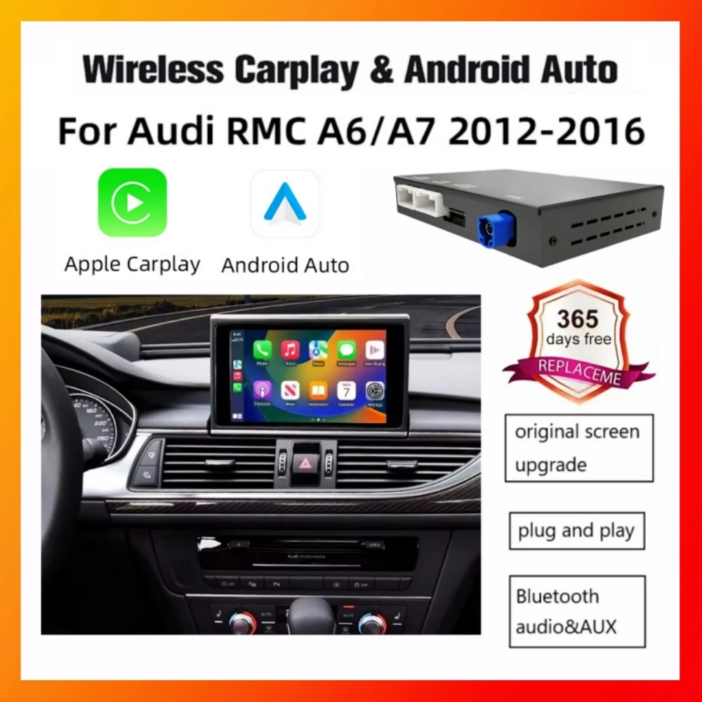 ANYFAR Wireless Carplay Android Auto Interface Retrofit Kits For Audi A6 C7 A7 2012-2016 RMC System Decoder Box Module Airplay