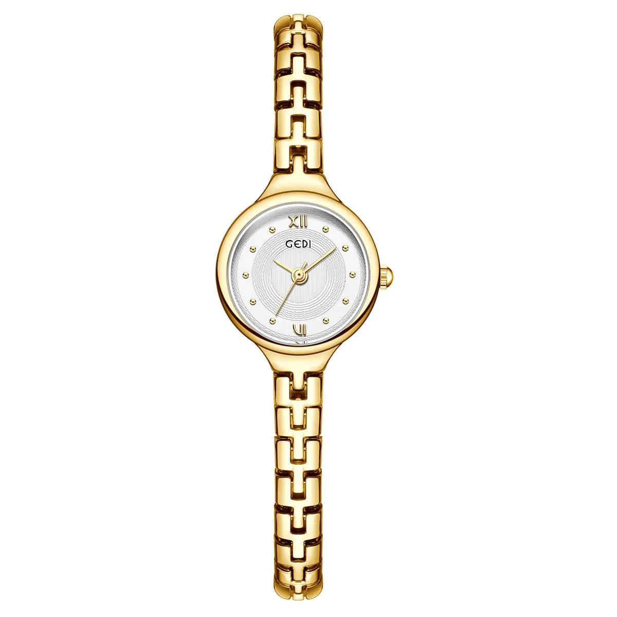 Novo relógio de estudante de luxo com pulseira, movimento de quartzo vintage, relógio feminino versátil com uma banda fina e design simples.