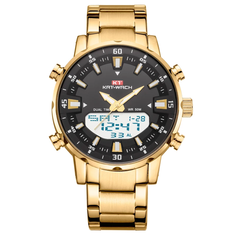KAT-WACH Men Quartz Wrist Watch 2024 High Quality Luxury Original Waterproof Digital Watches