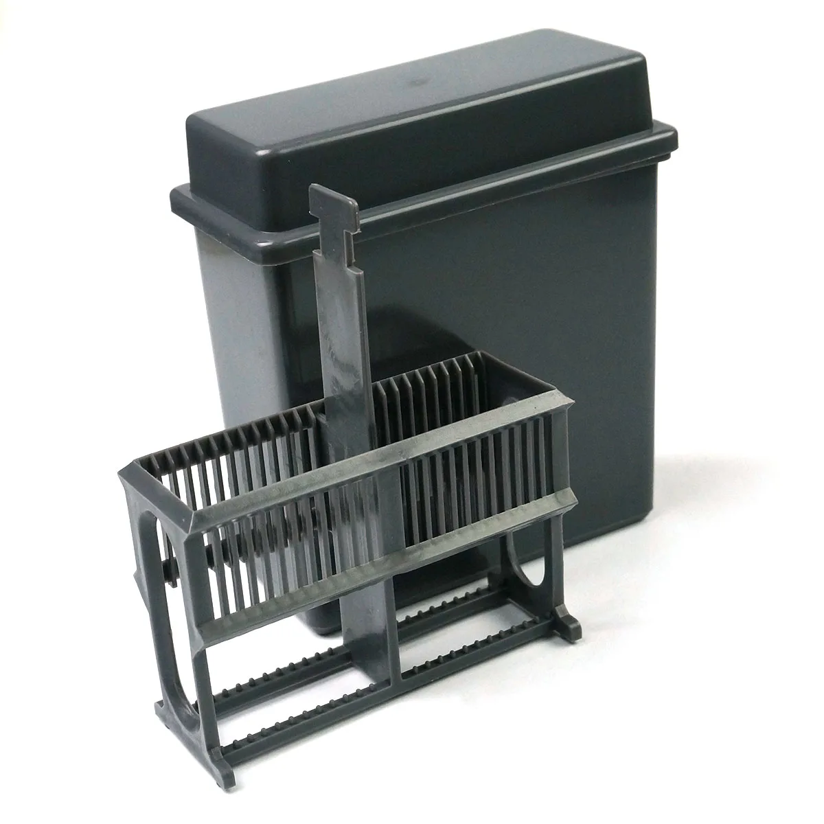 White/Gray PP Staining Rack Jar For 24 Slots Glass Slide Lab Apothecary Chemist view 3