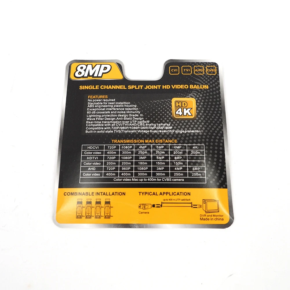 HFES 5 ペア 8MP BNC ビデオバランコネクタ伝送ツイストペアトランスミッター Cctv ケーブルサポート HD 8MP AHD/CVI/TVI カメラ