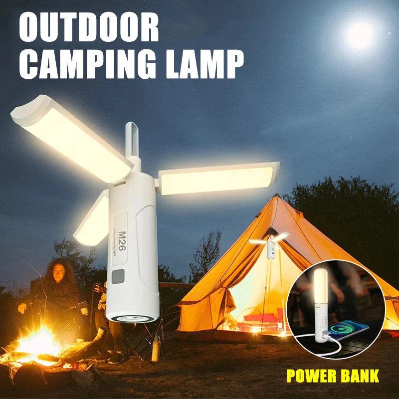 3500mAh Multifunctional Outdoor Lighting Lamp 180 ° Folding Camping Lamp Magnetic Emergency Work Light Handheld Flashlight