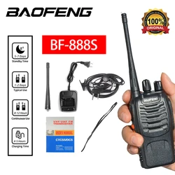 Baofeng-Walkie Talkie profesional 888s 2 piezas, Radio portátil de dos vías, UHF, 400-470MHz, 16 canales