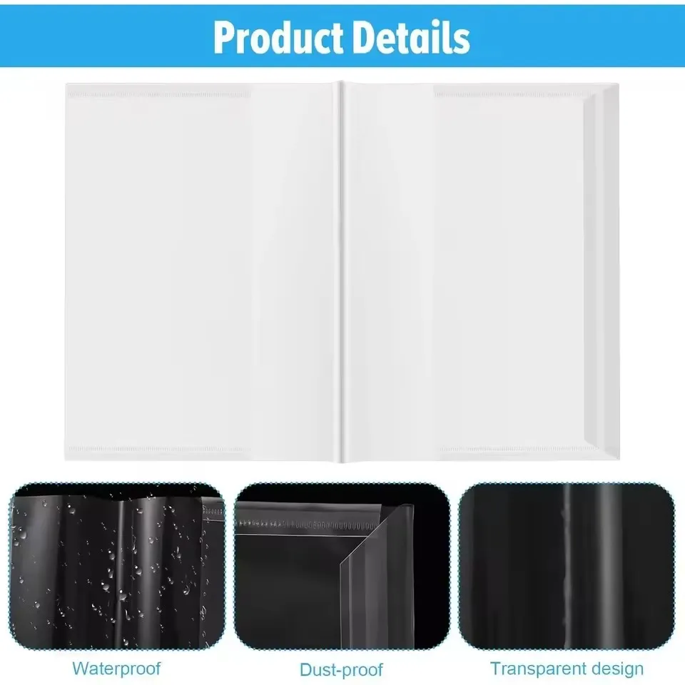 10-30PCS Transparent Book Covers Portable Self-Adhesive Closure Waterproof Textbooks Protective Cover Skin A4/16K/22K Student image 4