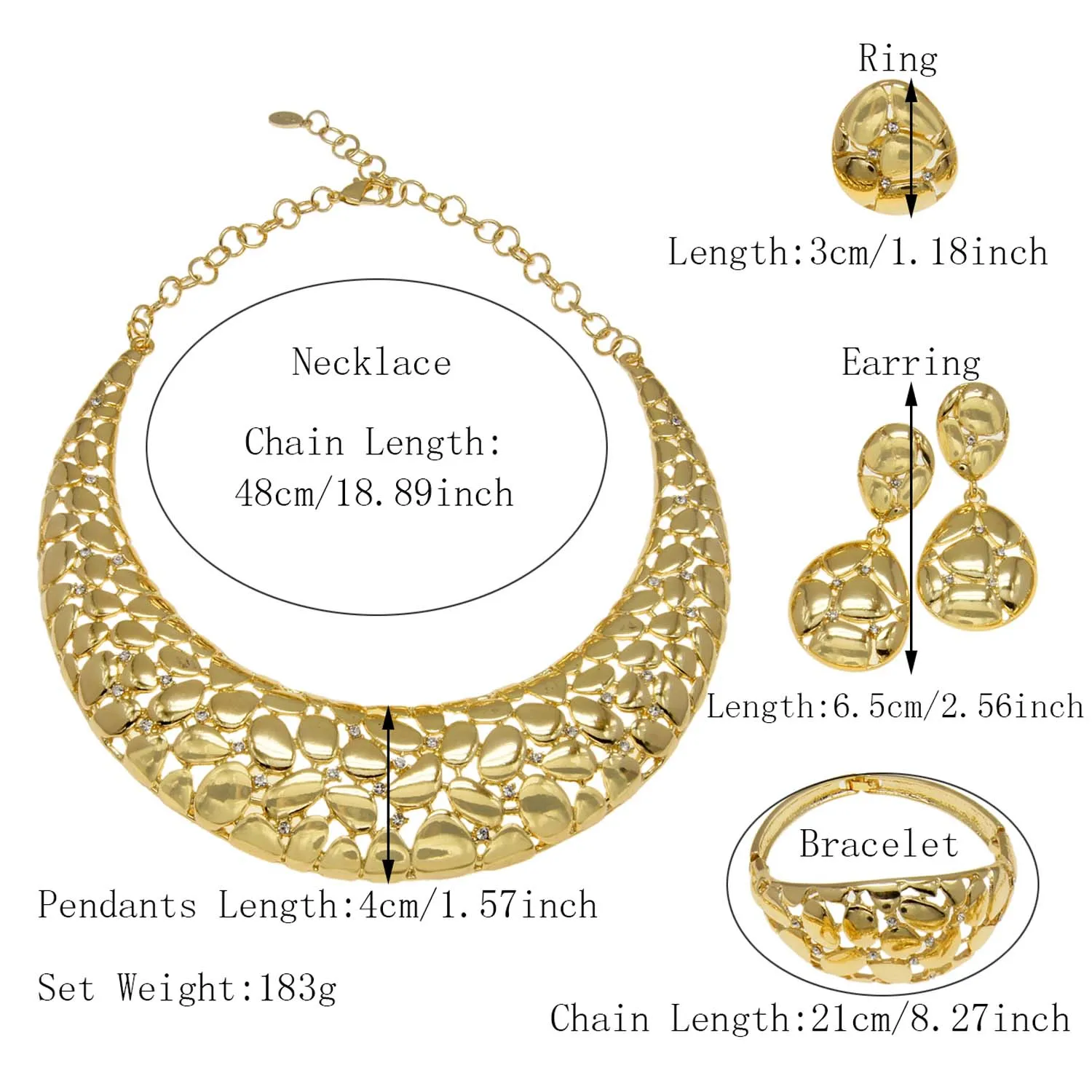 Yulaili Italian Jewelry Set for Women African Party Accessories Luxury Fashion Pendant Necklace Gold Plated Jewellry Gift H00353