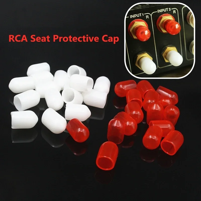 50 sztuk Audio RCA siedzenia osłona przeciwpyłowa Anti-oxidation tuleja gumowa gniazdo Audio przewód Plug pokrywa ochronna