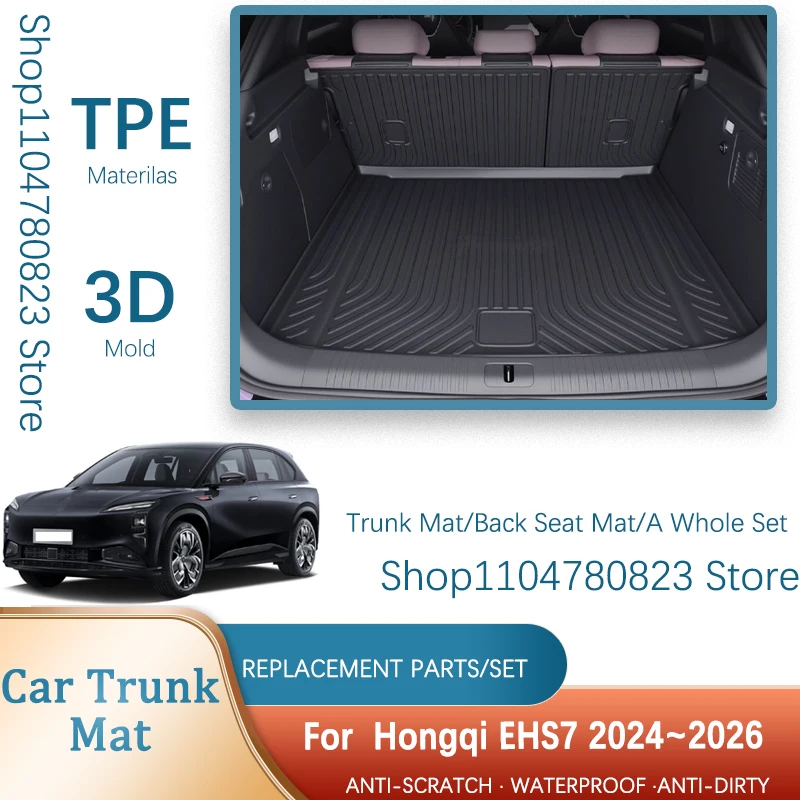 

Автомобильные коврики в багажник для Hongqi EHS7 Tiangong 08 2024 2025 2026, водонепроницаемые вкладыши для багажника, чехлы для хранения, накладки на заднее сиденье, автоаксессуары