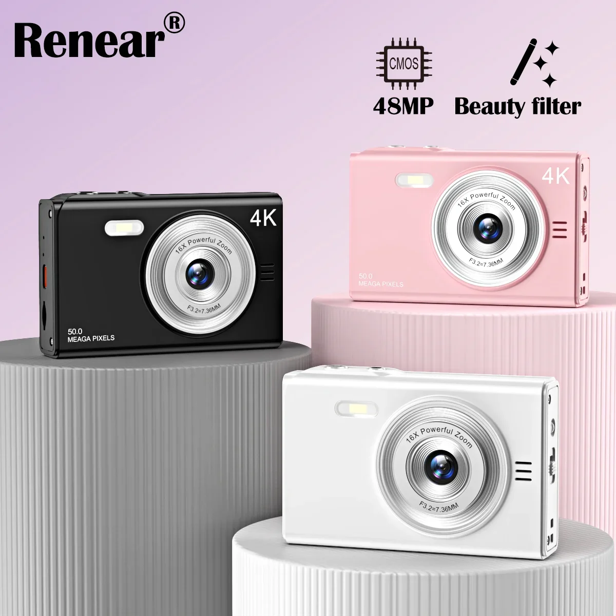

Digital camera HD 4K 48MP 16X 2.8-inch IPS Screen Video Dual Camera Image Stabilizer Flashlight Lightweight For Students