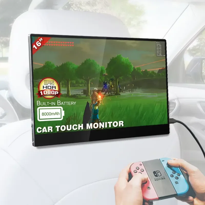 Build-in Battery Lcd 15.6 Inch Portable Touch Screen Computer Ultra Wide Dual Rear For Car
