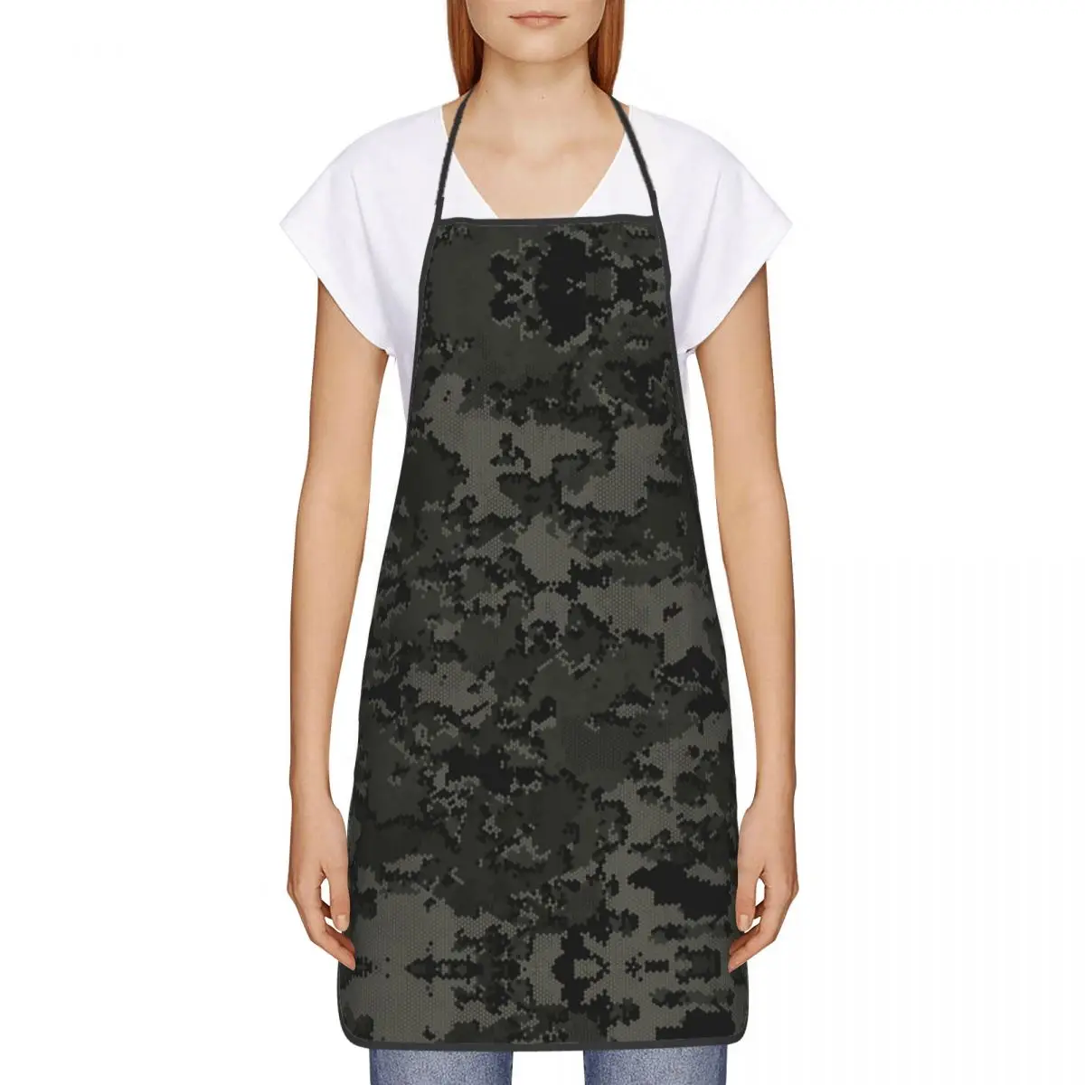 Blackout Alpha Zulu Camouflage Bib Aprons Men Women Unisex Kitchen Chef Army Military Camo Tablier Cuisine for Cooking Baking