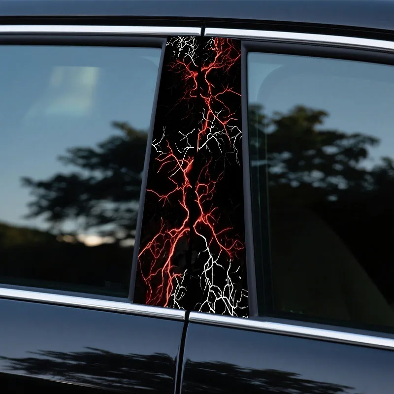 

2PCS Cool Lightning B-pillar Sticker Waterproof Door Sticker High quality Material Durable Automotive Parts