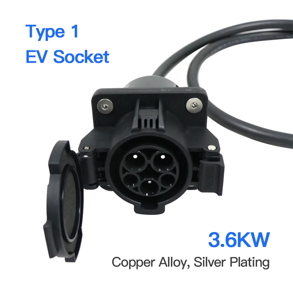 Goodcell-Adaptador de cargador con Cable de 1M, enchufe EV 16A 3.6KW Tipo 2 IEC 62169-2 a SAE J1772 tipo 1, 220-250V