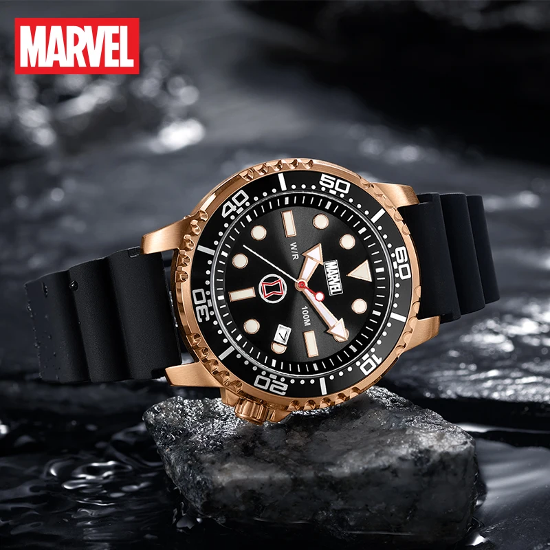 Marvel Avengers For Mens Watches Japan Quartz Wristwatch Male Hulk Black Widow Venon 10Atm Rotation Gear Bezal Date New Religion