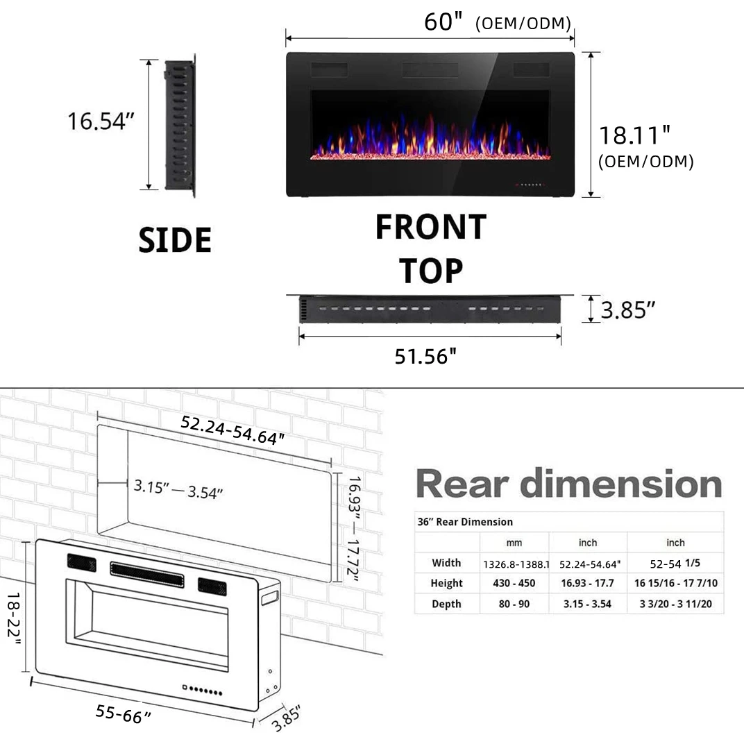 

Led Fire Lamp Mini Table Quality Decorative Led Electrical Heater Fireplace Indoor Flame Rgb 60 Inch