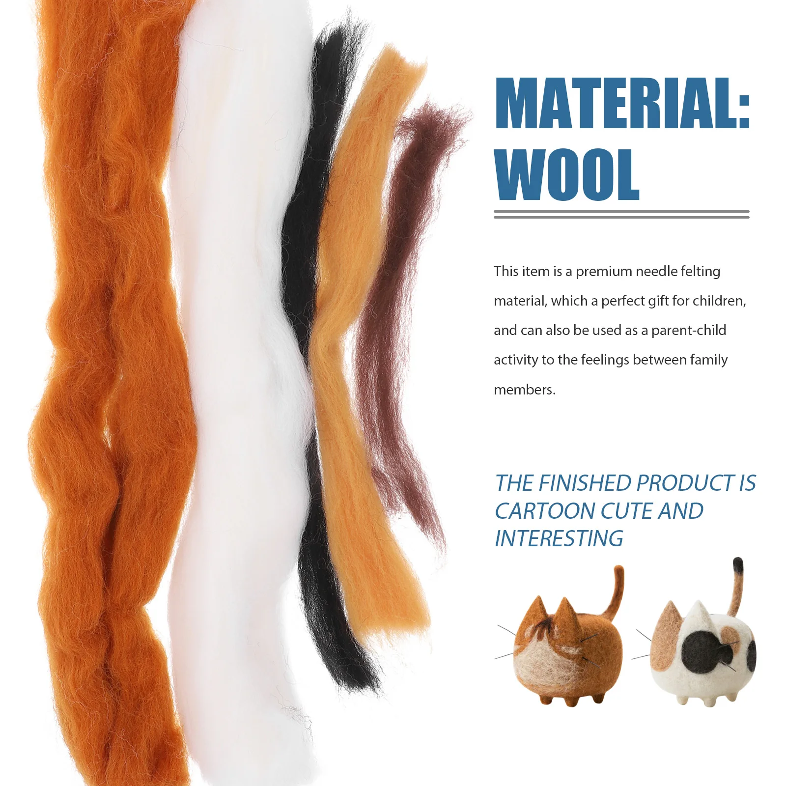 

2Sets DIY Needle Felting Material Stimulate Creativity Parent-Child Bonding Felting Needles Decorative Craft Kit