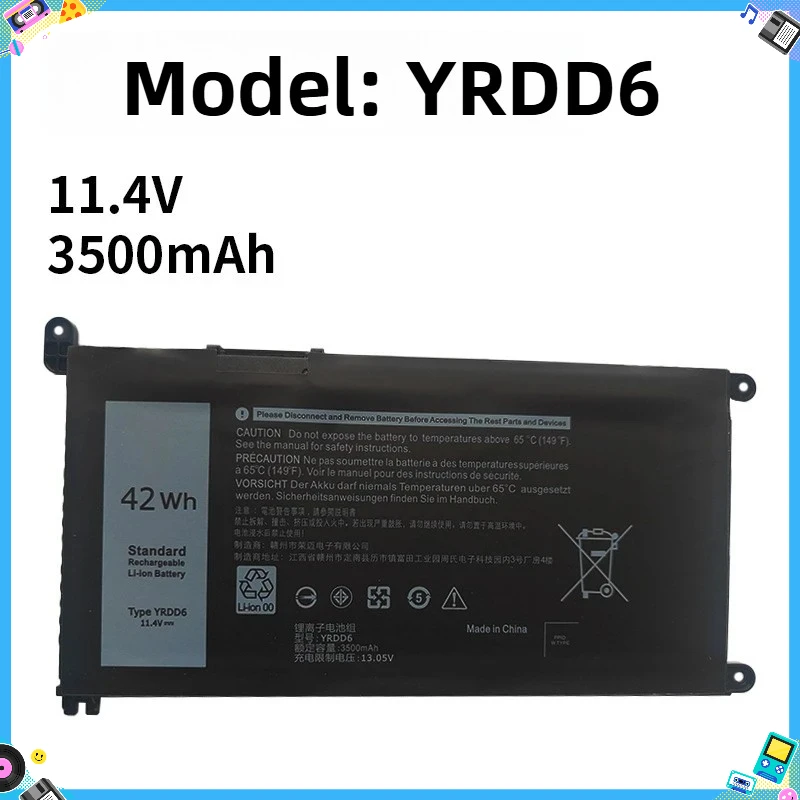 Ｎew YRDD6 Laptop Battery for Dell Inspiron 5485 5491 5482 3310 2-in-1 3493 3593 3793  5593 5480 5590 5493 5585 3584 Vostro 3491