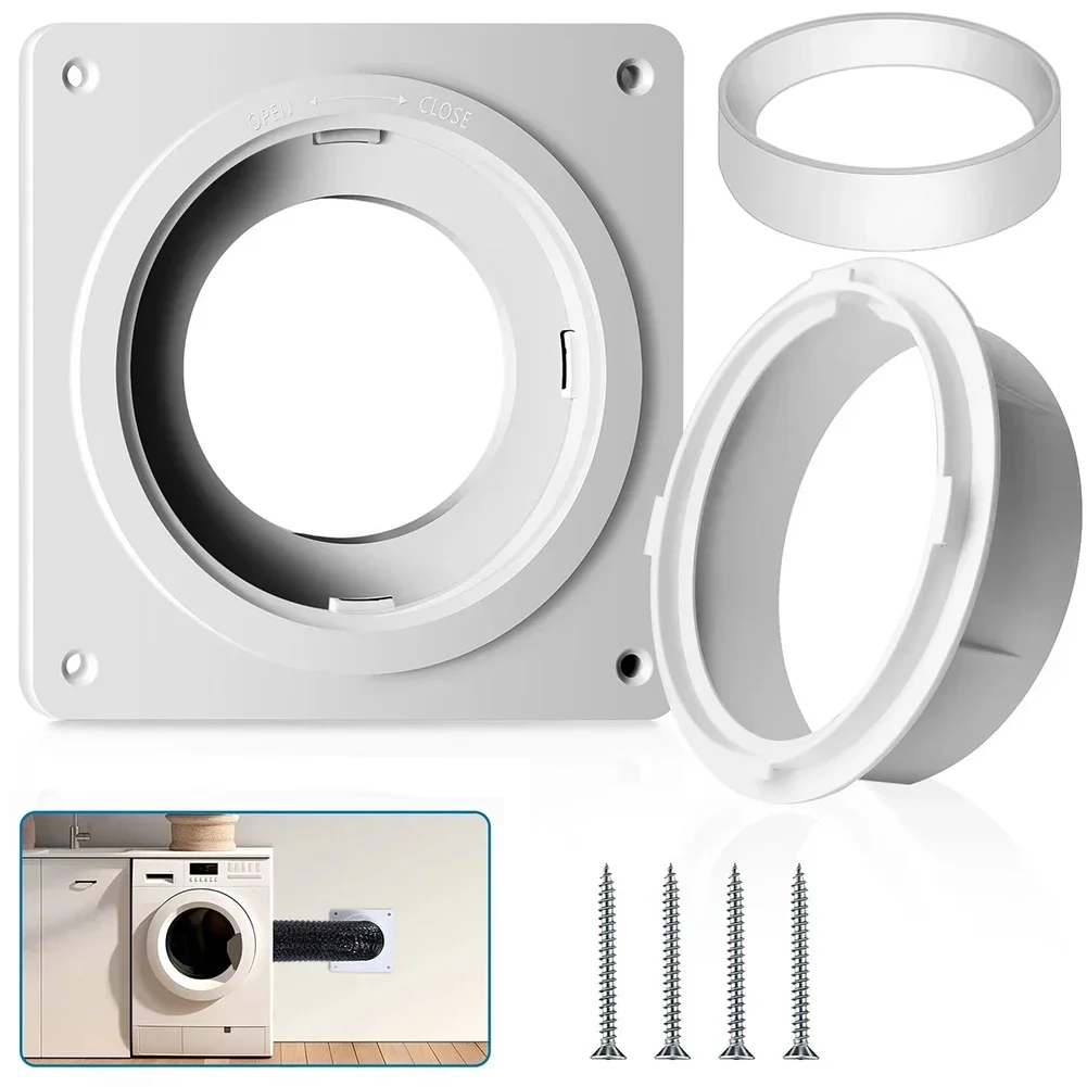 Dryer Vent Wall Plate And Quick Connector Kit For 4 Inch Tubes Hose Supporting Secure And Leak Resistant Vent System Attachments