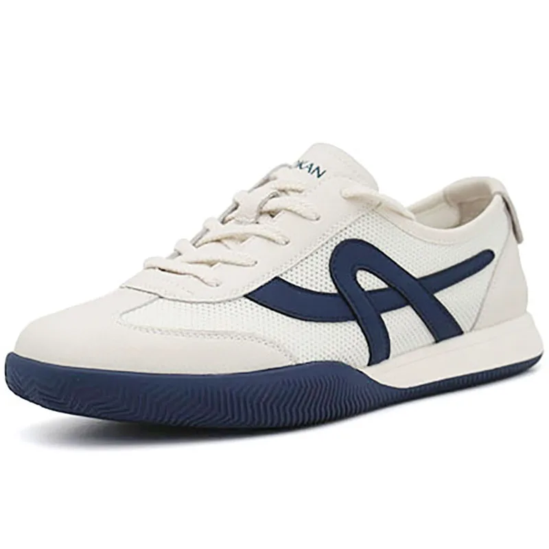 

Aokang Men's Casual oes Spring 2025 Lace-Up Me Upper Single oes 2533227 Blue 25332272 Beige Spring Faion Sneakers