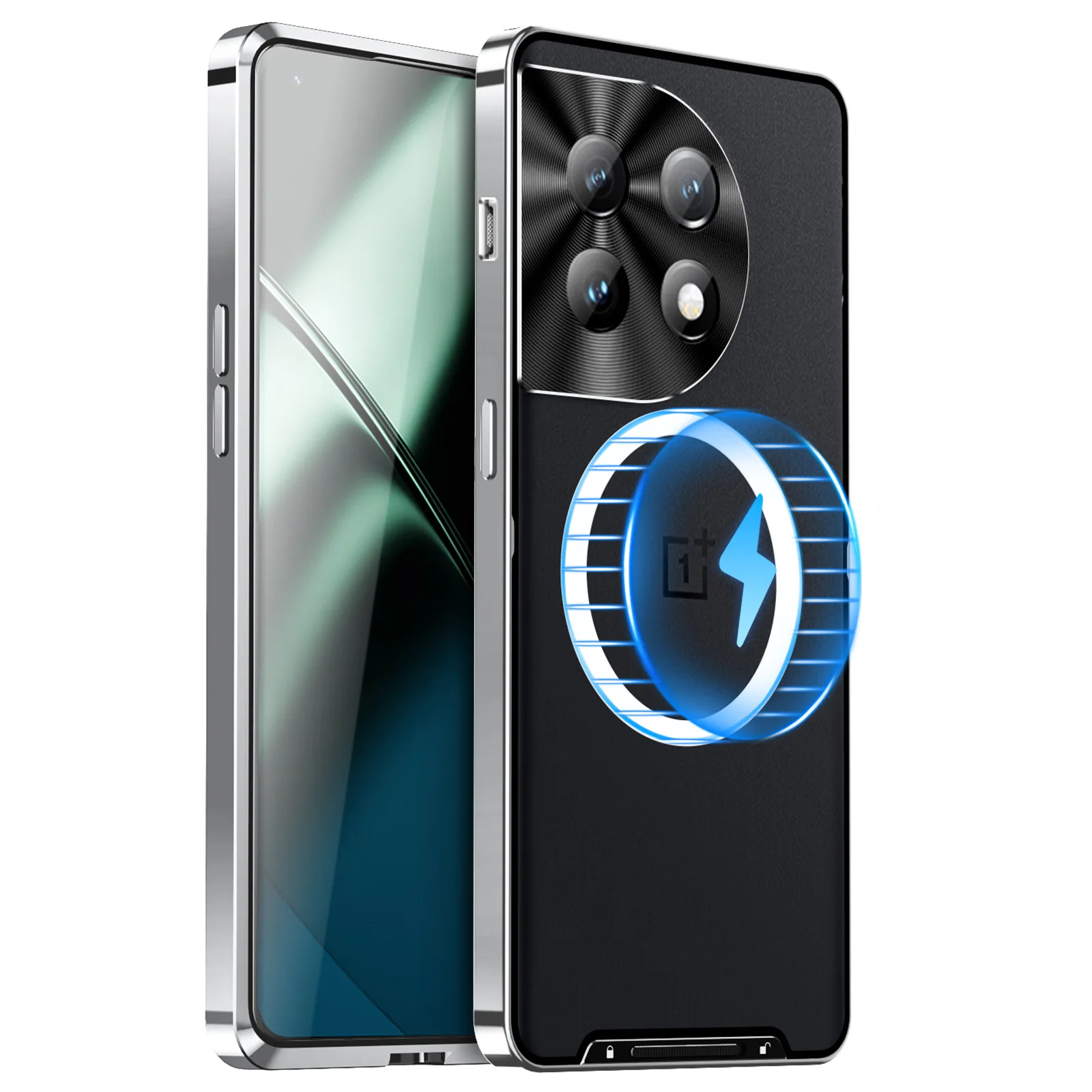 Metal Magnetic Case For ONE PLUS 11 Nothing Phone 1 5G Aluminium alloy surround with screen glass Camera protection back Cover